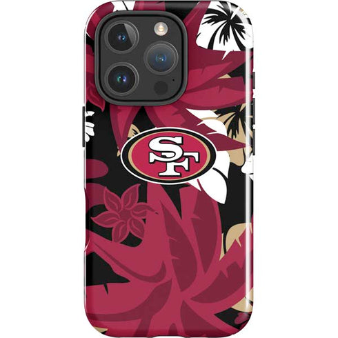 NFL San Francisco 49ers Tropical Print iPhone 16 Pro Impact Case